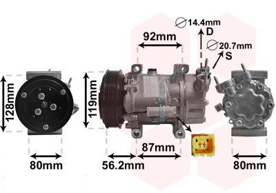 VAN WEZEL Компрессор, кондиционер 0900K214